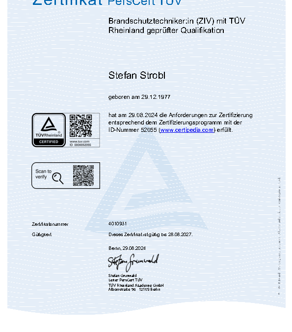 Brandschutztechniker (ZIV) mit zertifizierter Qualifikation