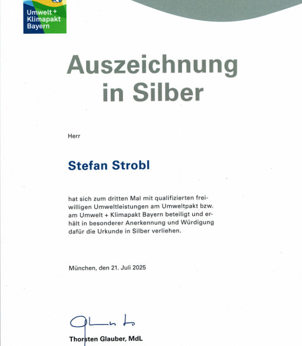 Auszeichnung Umweltpakt Bayern Silber